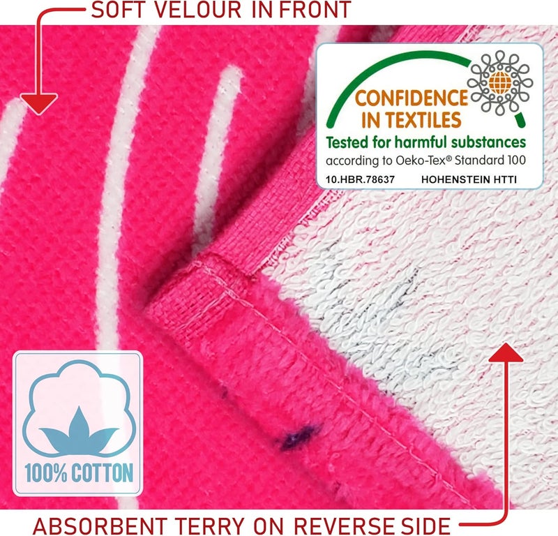 Softerry Love Unicorn Beach Towel Pink Fantasy Rainbow 30 x 60 inches 100 Cotton Velour 30 x 60 Pink - Image 3