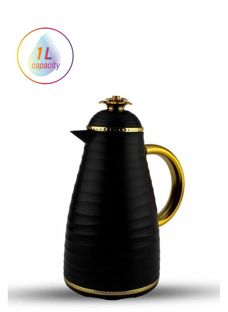 BASURRAH black tea thermos with golden handle 1 liter 