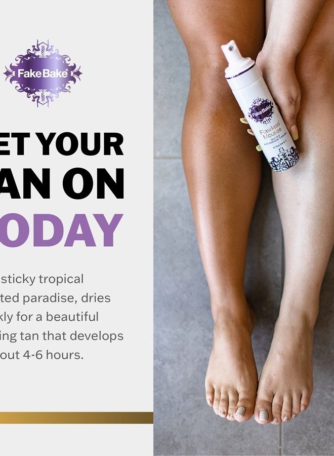 Fake Bake Flawless Self Tanning Mousse Streak-Free, Long-Lasting Natural Glow For All Skin Tones Women & Men - Sunless Tanner Includes Mitt For Easy Application, Black Coconut Scent - 6.7 oz - Image 2