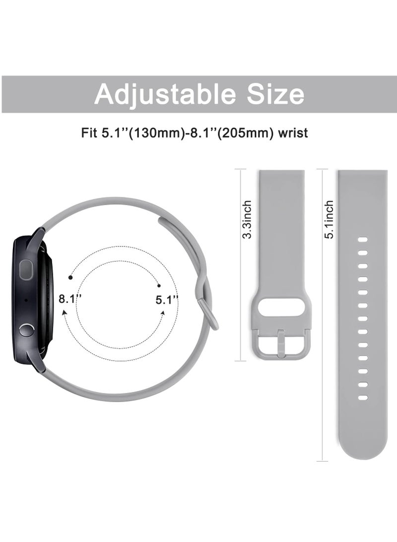 4 Pack Watch Bands for Samsung Galaxy Watch 5 Bands 40mm 44mm, Galaxy Watch 5 Pro Wristband 45mm, 20mm Adjustable Silicone Strap Replacement Band for Galaxy Watch 5 Women Men - Image 4