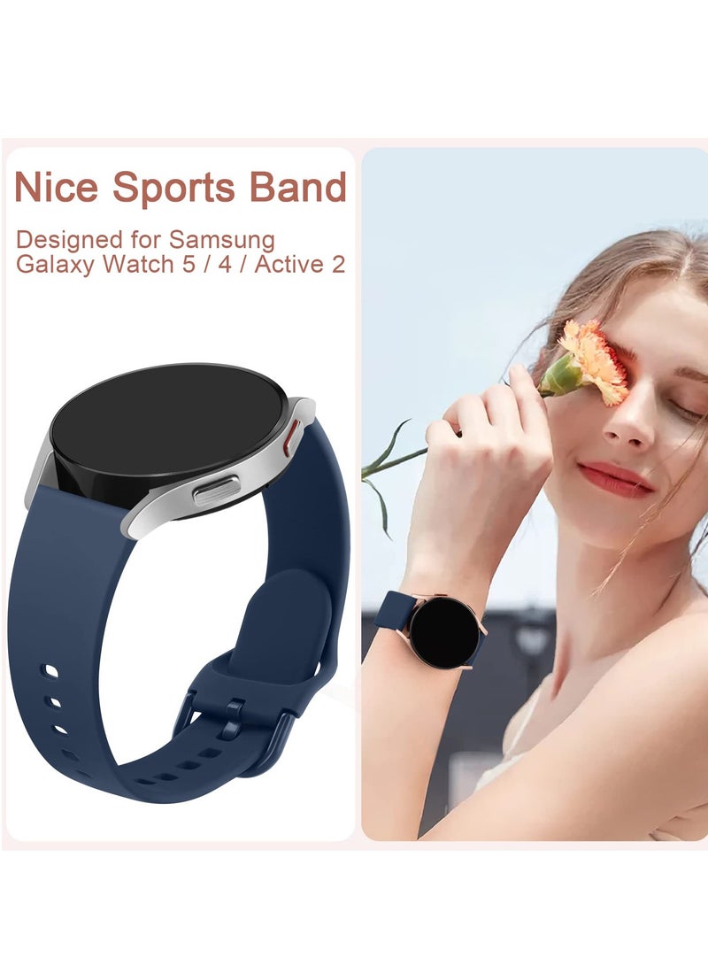 4 Pack Watch Bands for Samsung Galaxy Watch 5 Bands 40mm 44mm, Galaxy Watch 5 Pro Wristband 45mm, 20mm Adjustable Silicone Strap Replacement Band for Galaxy Watch 5 Women Men - Image 5