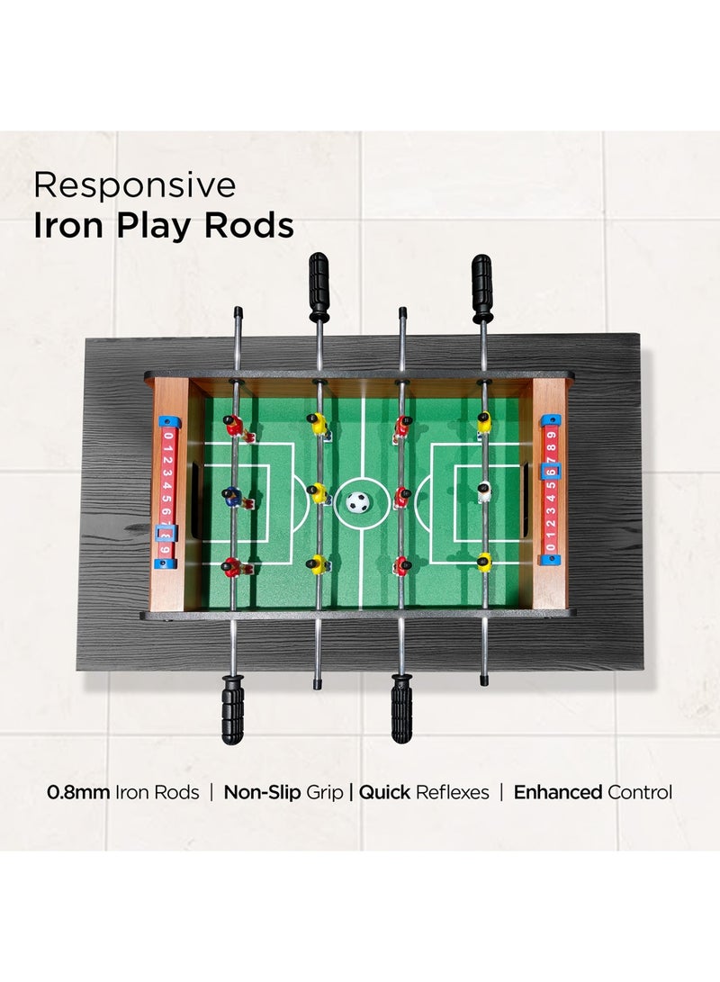 Sparnod Fitness طاولة فوتبول مصغرة SFT-10 2FT – لعبة كرة قدم داخلية على الطاولة مع 12 لاعب، سجلات نقاط يدوية، إطار MDF متين وقضبان حديدية – تصميم مدمج وقابل للنقل – يتضمن 2 كرة فوتبول - Image 4