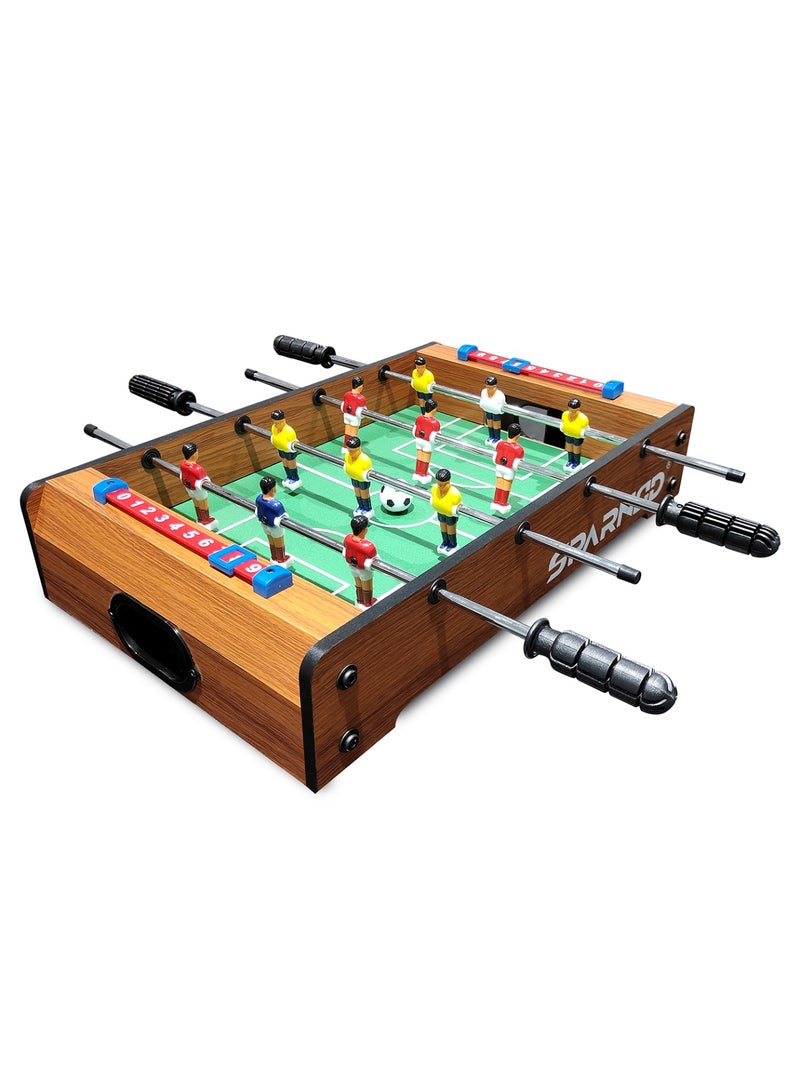 Sparnod Fitness طاولة فوتبول مصغرة SFT-10 2FT – لعبة كرة قدم داخلية على الطاولة مع 12 لاعب، سجلات نقاط يدوية، إطار MDF متين وقضبان حديدية – تصميم مدمج وقابل للنقل – يتضمن 2 كرة فوتبول - Image 1