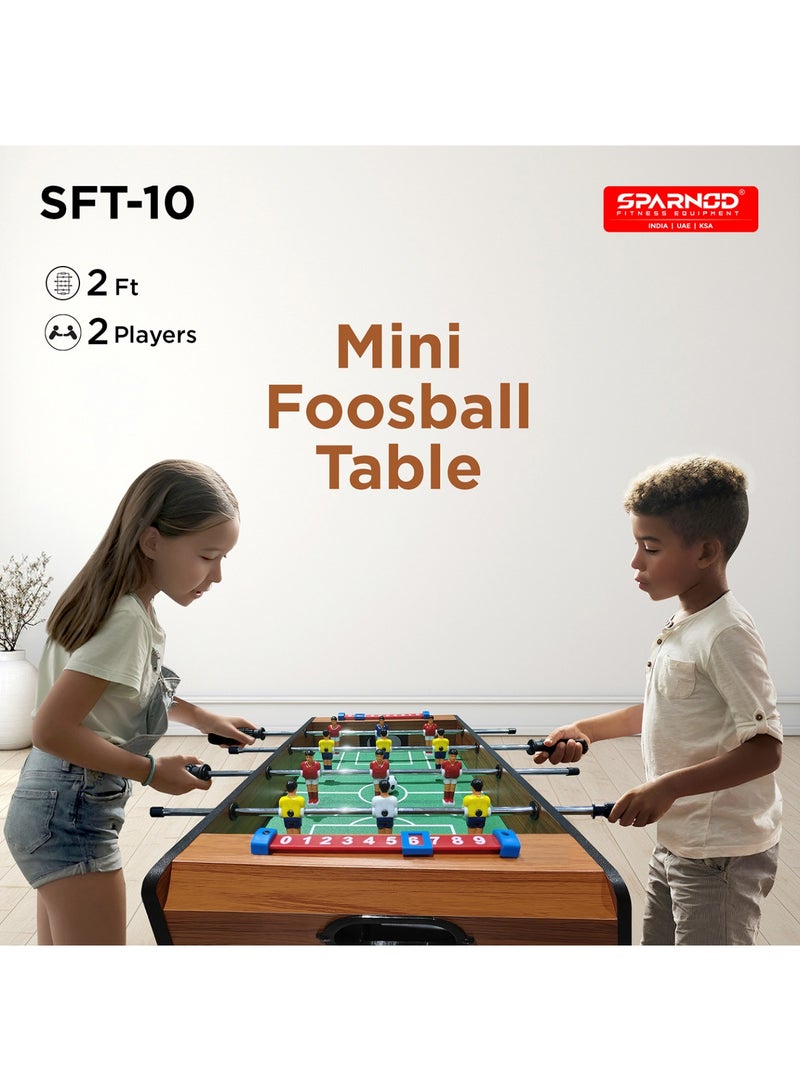 Sparnod Fitness طاولة فوتبول مصغرة SFT-10 2FT – لعبة كرة قدم داخلية على الطاولة مع 12 لاعب، سجلات نقاط يدوية، إطار MDF متين وقضبان حديدية – تصميم مدمج وقابل للنقل – يتضمن 2 كرة فوتبول - Image 2