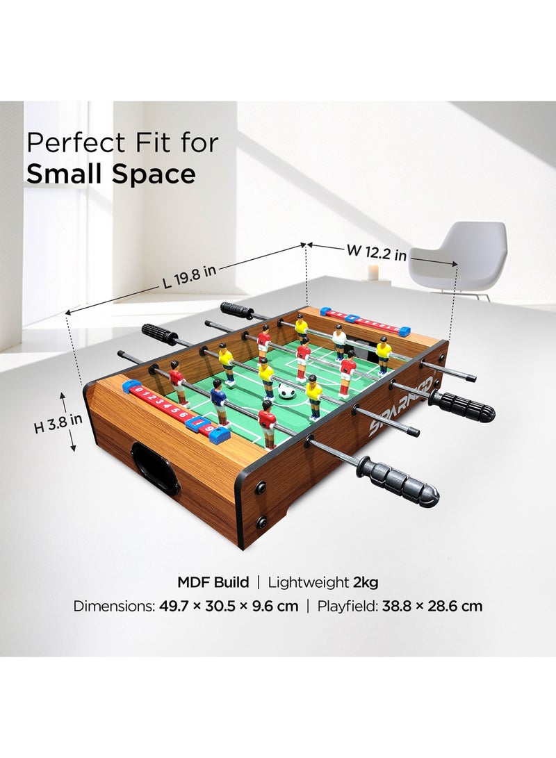 Sparnod Fitness طاولة فوتبول مصغرة SFT-10 2FT – لعبة كرة قدم داخلية على الطاولة مع 12 لاعب، سجلات نقاط يدوية، إطار MDF متين وقضبان حديدية – تصميم مدمج وقابل للنقل – يتضمن 2 كرة فوتبول - Image 5