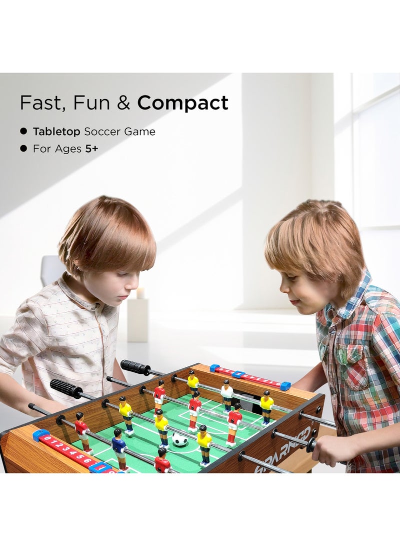 Sparnod Fitness طاولة فوتبول مصغرة SFT-10 2FT – لعبة كرة قدم داخلية على الطاولة مع 12 لاعب، سجلات نقاط يدوية، إطار MDF متين وقضبان حديدية – تصميم مدمج وقابل للنقل – يتضمن 2 كرة فوتبول - Image 3