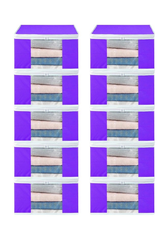 SHAPING FABRIC Garment Cover Non-Woven 90 GSM with Transparent Window & Double Metal Zipper - Pack of 10 | Dustproof Clothes Storage Bag for Sarees, Suits, Jackets, Shirts SBXLRL152493517524148525493 - Image 1