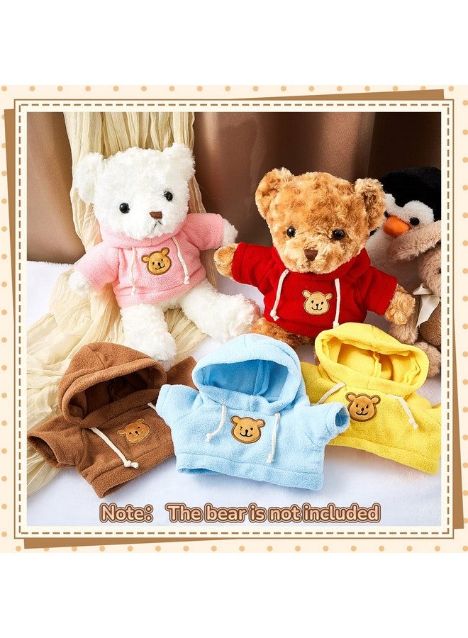 Junkin Junkin 5 Pcs Bear Clothes Tee Hoodie Fit 14-18 Inches Bears Sublimation Stuffed Animal Cute Tiny DIY Toy Make Your Own Plush Doll Clothes (Cute Color)  - Image 4
