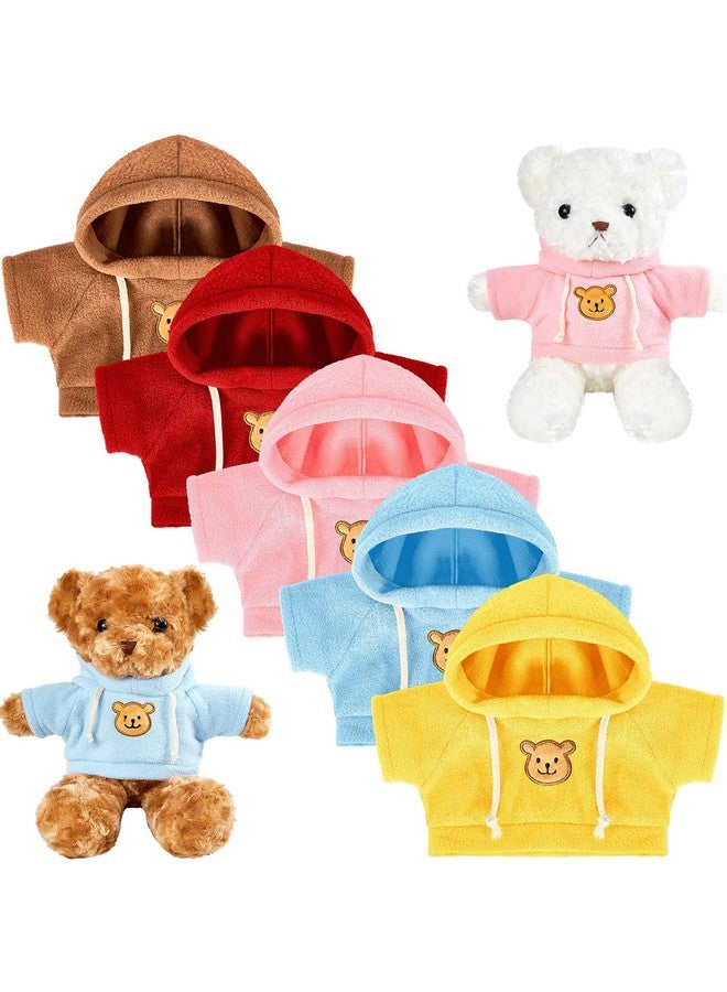 Junkin Junkin 5 Pcs Bear Clothes Tee Hoodie Fit 14-18 Inches Bears Sublimation Stuffed Animal Cute Tiny DIY Toy Make Your Own Plush Doll Clothes (Cute Color)  - Image 1