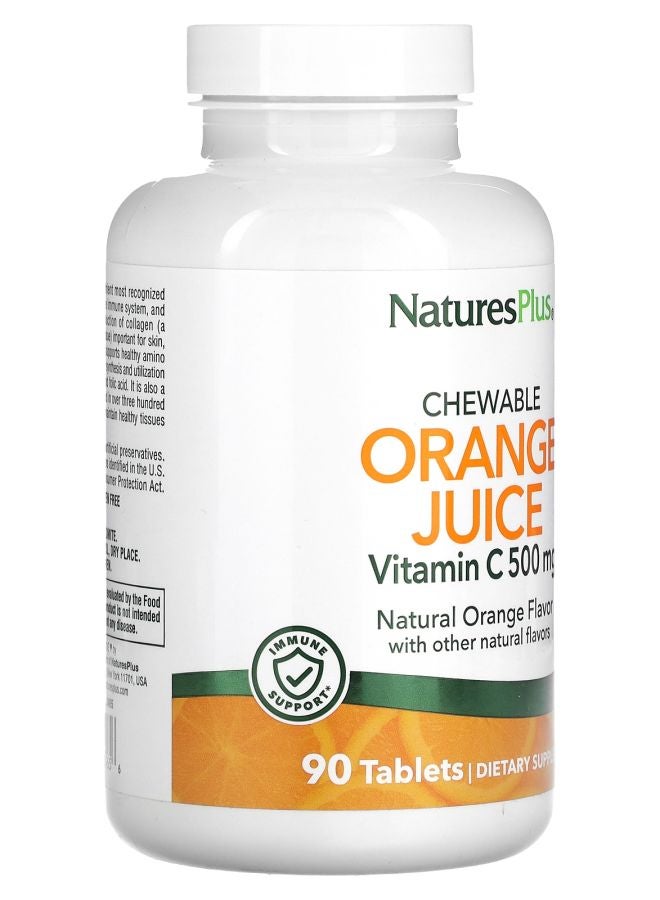 NaturesPlus Chewable Orange Juice Vitamin C Natural Orange 500 mg 90 Tablets - Image 2