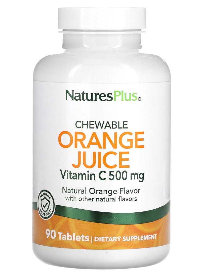 NaturesPlus Chewable Orange Juice Vitamin C Natural Orange 500 mg 90 Tablets - Image 1