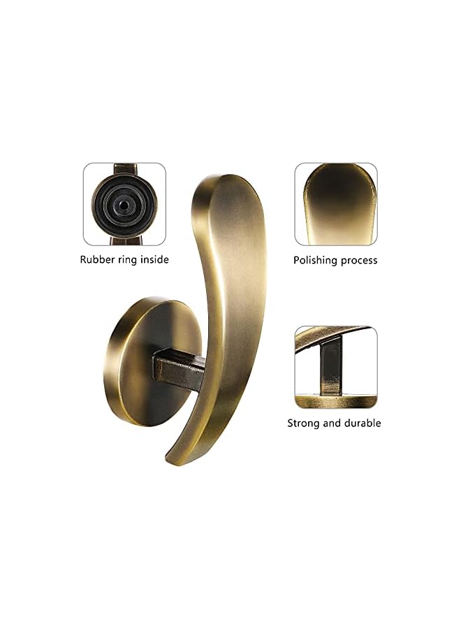 The Bros 4 قطع حامل ستارة، خطافات مثبتة على الحائط لتثبيت الستائر مع براغي، حامل ستارة معدني زخرفي، خطافات ستارة نافذة زخرفية (برونزي) - Image 3