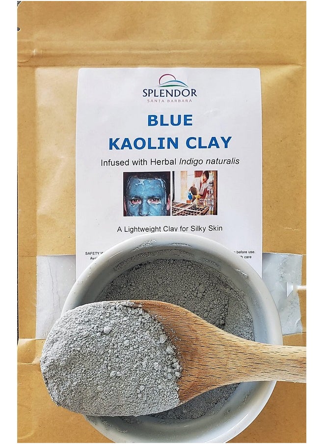 Splendor Santa Barbara - Kaolin Blue Clay - Herb Infused With Indigo Naturalis. Lightweight Clay Powder For Face & Body Masks, Soap Making Supplies, Cosmetics And Bath Bombs For Firm, Soft Skin 4 Oz - Image 1