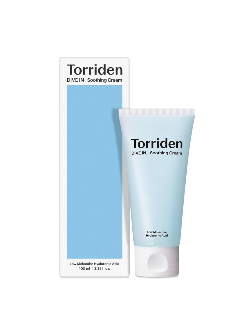Torriden Torriden DIVE IN Hyaluronic Acid Soothing Cream Tube Type 100ml (3.38 fl. oz) | Revitalizing Facial Moisturizer for Sensitive and Dry Skin | Hyaluronic Acid, Panthenol, Allantoin 