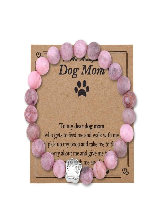 YangQian Dog Mom Beaded Bracelets for Women Birthday Christmas Gifts for Dog Lovers Bracelet Pet Gifts for Dogs Owners Present Mother Day Dogs Mom Valentine Gift Pet Paw Print Bracelet for Ladies Her Gf - Image 1