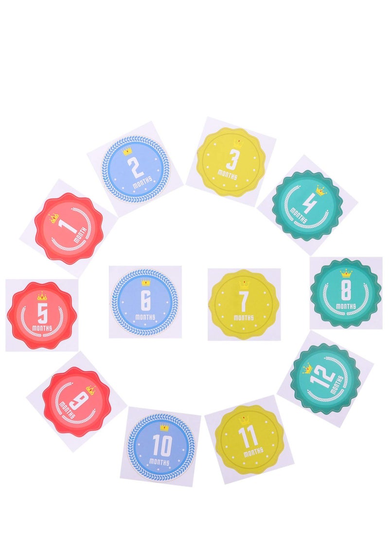 SYOSI Baby Monthly Milestone Stickers, Set of 1 Crown Baby Monthly Stickers, Monthly Photo Picture Props for Infant Onesie, Newborn Monthly Milestone Stickers, Scrapbook Photo Keepsake  - Image 1