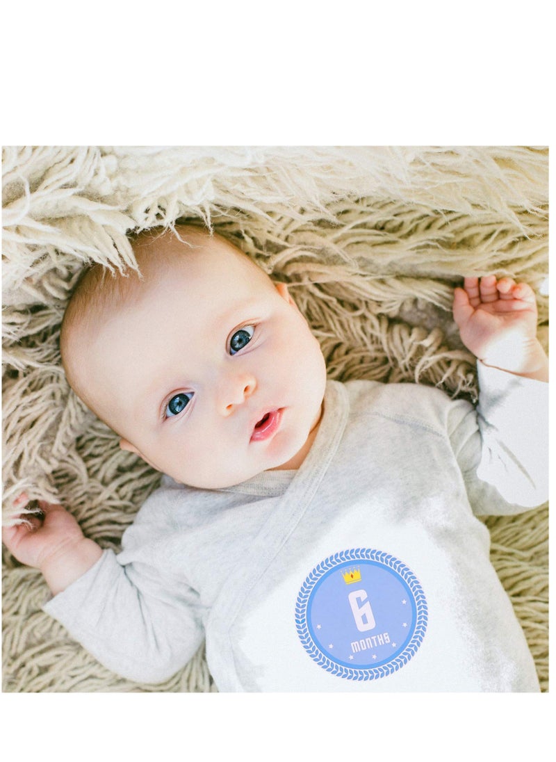 SYOSI Baby Monthly Milestone Stickers, Set of 1 Crown Baby Monthly Stickers, Monthly Photo Picture Props for Infant Onesie, Newborn Monthly Milestone Stickers, Scrapbook Photo Keepsake  - Image 2
