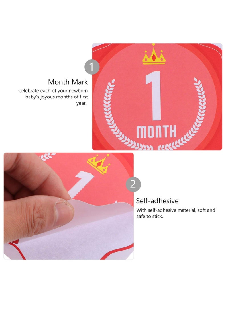 SYOSI Baby Monthly Milestone Stickers, Set of 1 Crown Baby Monthly Stickers, Monthly Photo Picture Props for Infant Onesie, Newborn Monthly Milestone Stickers, Scrapbook Photo Keepsake  - Image 3