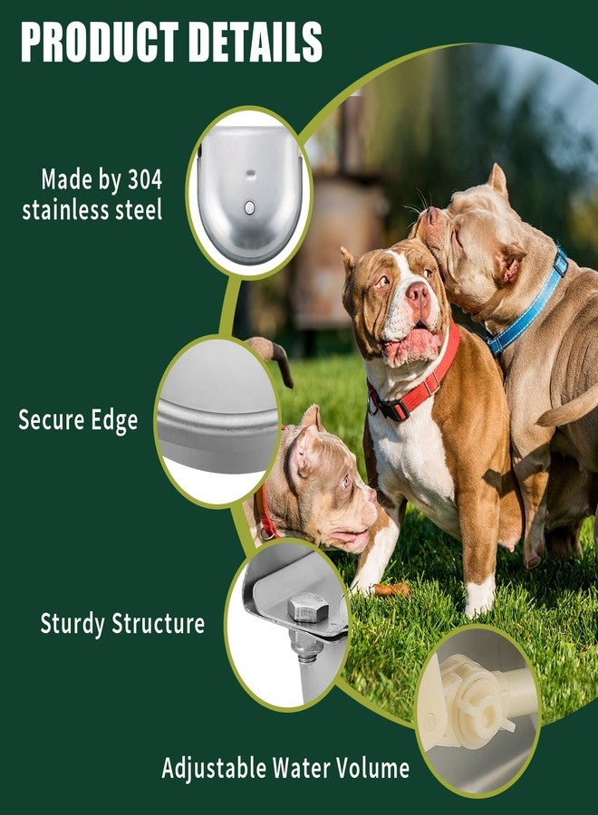 FLKQC Automatic Animal Drinking Water Bowl, 304 Stainless Steel Livestock Waterer with Float Valves, 39" Pipe Hose, 1/2" to 3/4" Adapter, Water Trough for Dog, Horse, Goat, Pig, Cow - Image 3