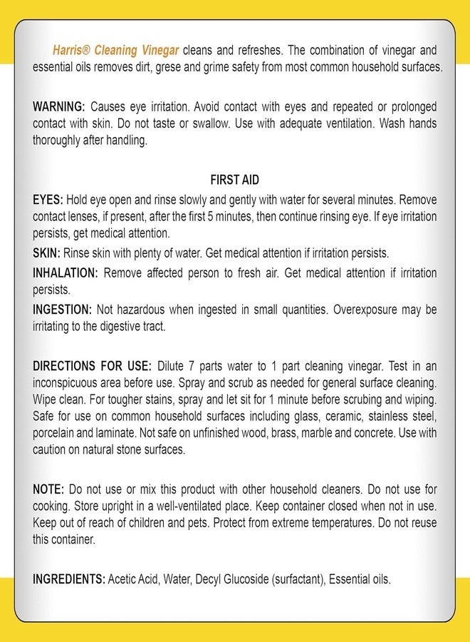 HARRIS Cleaning Vinegar All Purpose Household Surface Cleaner, 128oz (Orange) with Easy Pour Funnel Included - Image 5