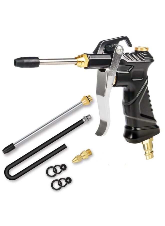 NANHONG Industrial Air Blow Gun with Brass Adjustable Air Flow Nozzle, Steel Air Flow Extension, and Blow Hose, Pneumatic Air Compressor Accessories Tool Dust Cleaning Air Nozzle Blow Gun (Black)  - Image 1