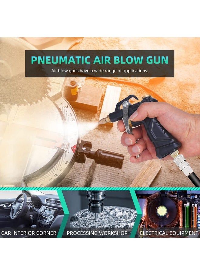 NANHONG Industrial Air Blow Gun with Brass Adjustable Air Flow Nozzle, Steel Air Flow Extension, and Blow Hose, Pneumatic Air Compressor Accessories Tool Dust Cleaning Air Nozzle Blow Gun (Black)  - Image 3