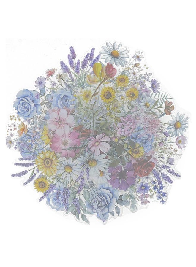 OBUJOPAL 100 Pcs Natural Flower Stickers for Scrapbooking Notebook Planner Card Making Collage Envelope Water Bottle Phone Case Craft Decoration, Rose, Daisy, Lavender, Sunflower, Wildflower Stickers - Image 2
