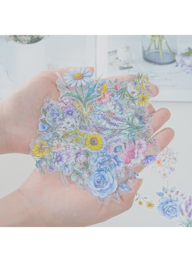 OBUJOPAL 100 Pcs Natural Flower Stickers for Scrapbooking Notebook Planner Card Making Collage Envelope Water Bottle Phone Case Craft Decoration, Rose, Daisy, Lavender, Sunflower, Wildflower Stickers - Image 5