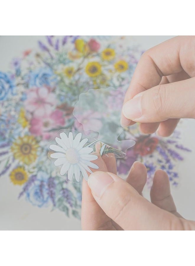 OBUJOPAL 100 Pcs Natural Flower Stickers for Scrapbooking Notebook Planner Card Making Collage Envelope Water Bottle Phone Case Craft Decoration, Rose, Daisy, Lavender, Sunflower, Wildflower Stickers - Image 4