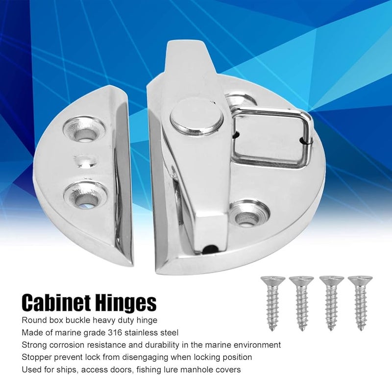 Stainless Steel 316 Marine Cabinet Hatchway Latch Round Hinges for Fishing Tackle Units - Image 4