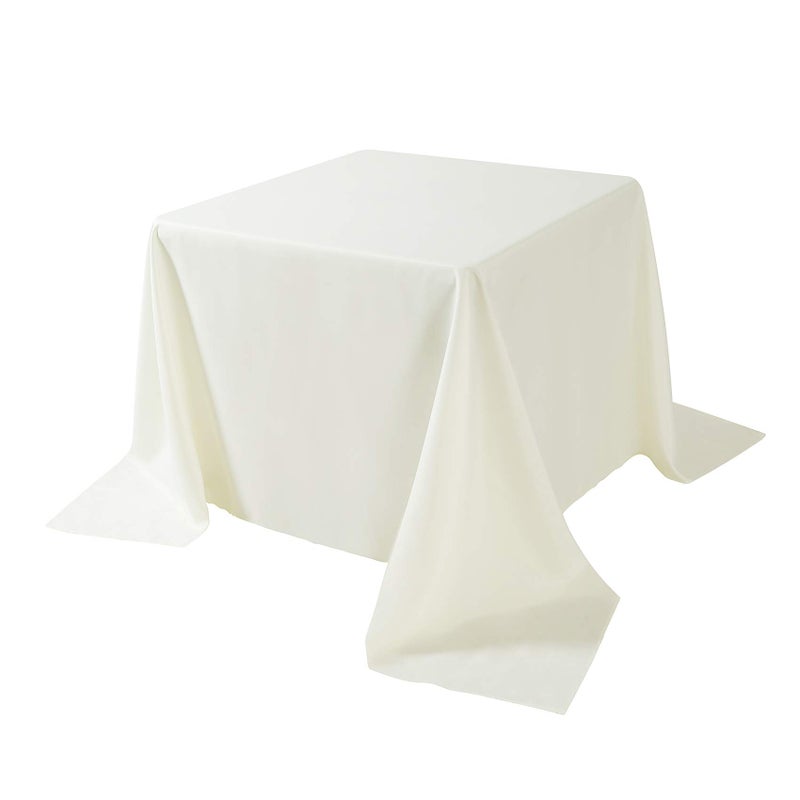 Cupuamon Square Tablecloth 90x90 inch Washable Polyester Fabric Table Cloth for Wedding Party Dining Banquet Decoration（90x90,Ivory） - Image 2
