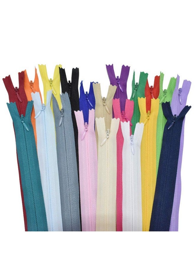 Renashed 22Inch 40Pcs Nylon Invisible Zipper for Tailor Sewer Sewing Craft Crafter's Tools Garment Special 20 Colors (22Inch)  - Image 1