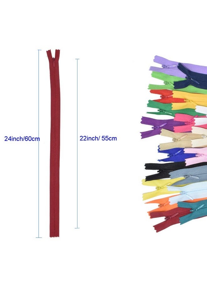 Renashed 22Inch 40Pcs Nylon Invisible Zipper for Tailor Sewer Sewing Craft Crafter's Tools Garment Special 20 Colors (22Inch)  - Image 2