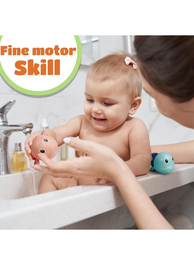 LiKee LiKee Bath Toys 3 Pack with 3 Colors | Cute Swimming Turtles Wind Up Toys for Baby Toddlers 1+ Year Old | Floating Bath & Pool Toys for Kids Age 1-3-5 | Baby Shower & Birthday Gift (Boys Girls) - Image 4