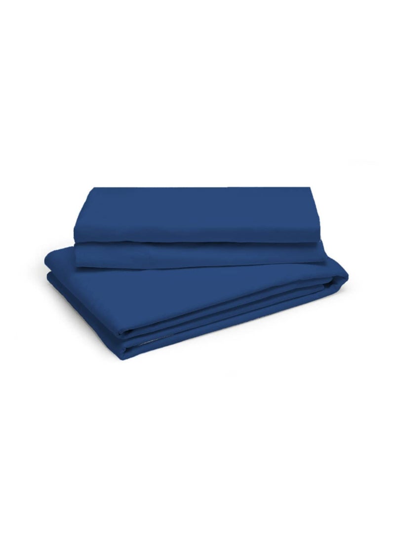 Shri Anand Creations Shri Anand Creations Cotton Fast Color SolidPlain Royal Blue Bedsheet For Single Bed With 1 Pillow Cover  - Image 4