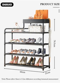 DUNISO 5-layers Shoe Rack with Storage Box, Space Saver Shoe Storage Rack, Tall Shoe Shelf with Removable Panels, Sturdy & Durable Shoe Storage Organizer, Free Standing Tall Boots Organizer Shelf for Wall,Entryway,Closet,Garage  - Image 4