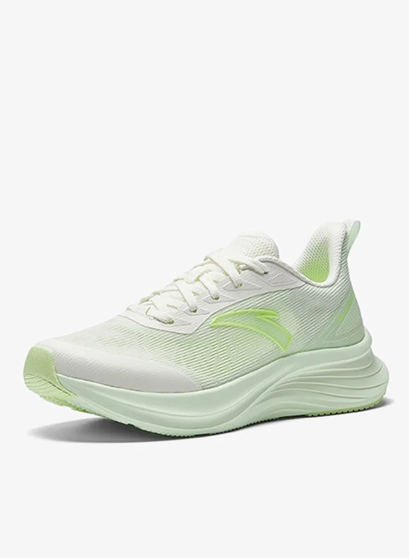 ANTA Lightweight Shock-Absorbing Running Shoes 2025 New Arrival Abrasion Resistant Non-Slip Plaid Sports Running Shoes White