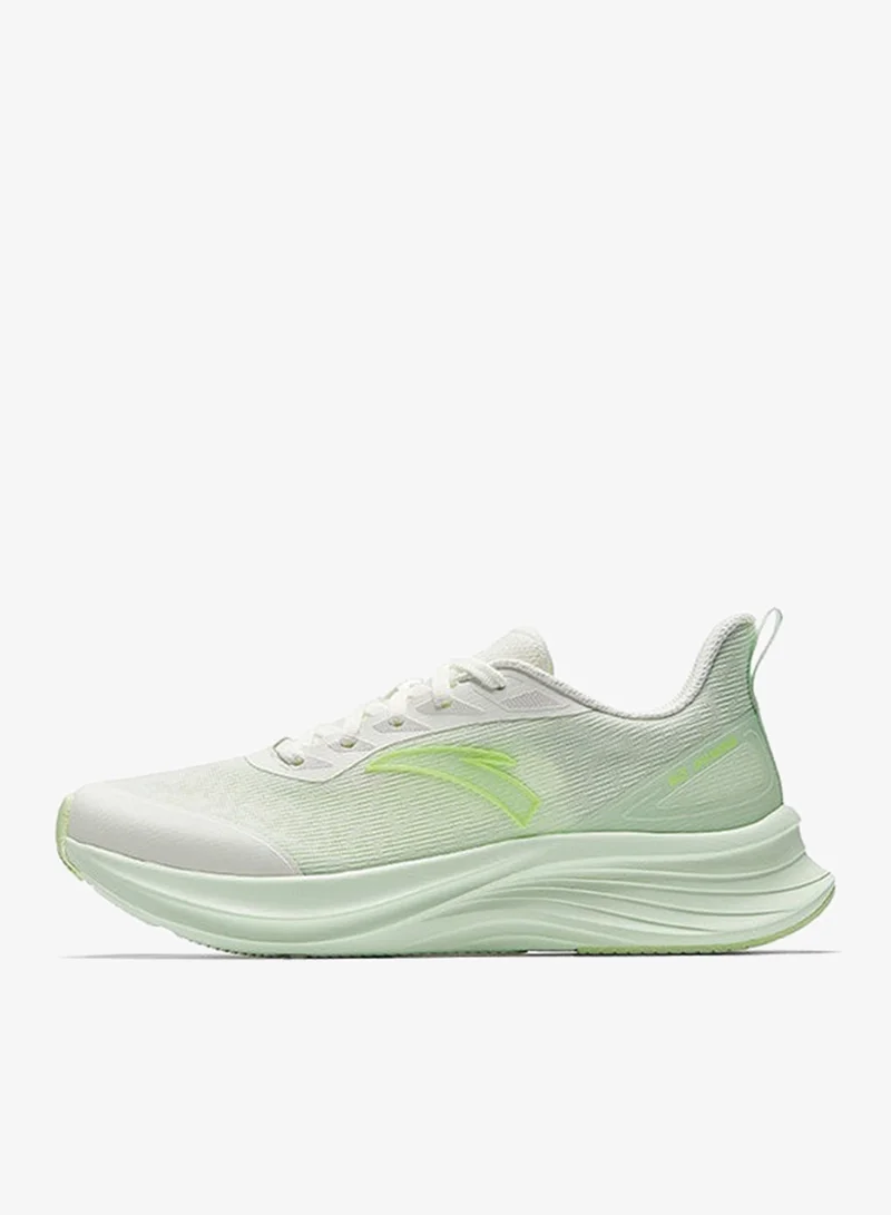 ANTA Lightweight Shock-Absorbing Running Shoes 2025 New Arrival Abrasion Resistant Non-Slip Plaid Sports Running Shoes White