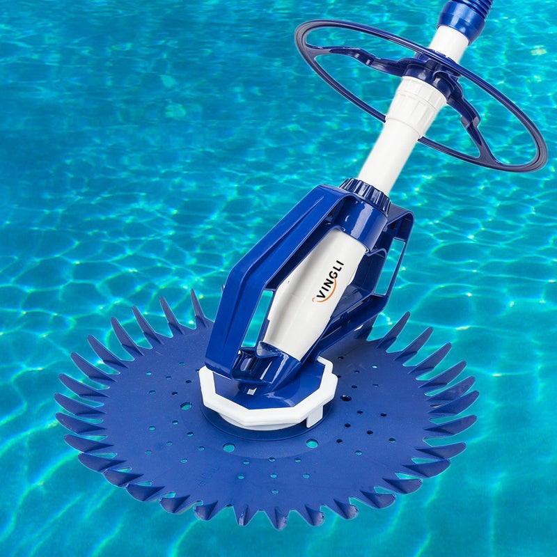 VINGLI Pool Vacuum Cleaner Automatic Sweeper Swimming Pool Creepy Crawler Vacuum with 33FT Hoses (Navy Blue&White) - Image 1