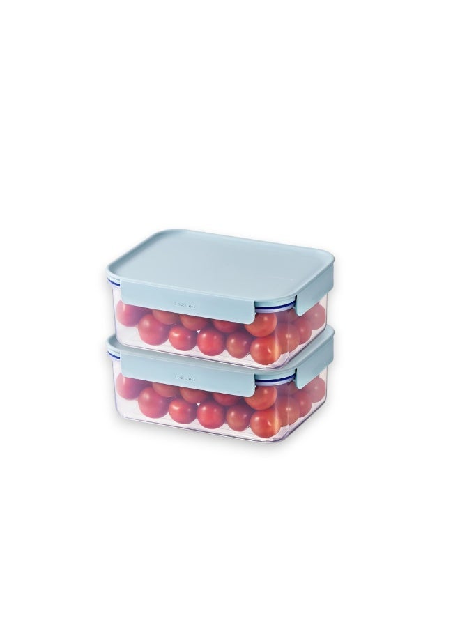 LocknLock Classic Plus Rectangle Food Container 1.65L (PACK of 2) – Mint, Airtight & Microwave Safe - Image 2