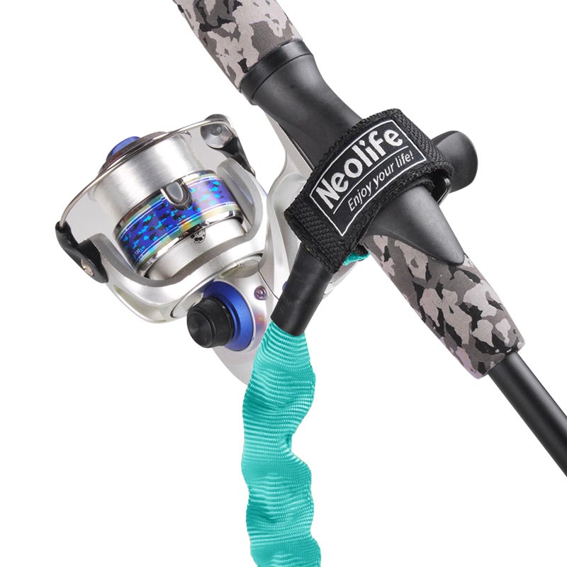 Wonitago Stretchable Kayak Paddle Leash, Coiled Rod Leash Tool Lanyard For Kayak And Sup Paddles, Fishing Poles Rods, Teal 1 Pack - Image 5