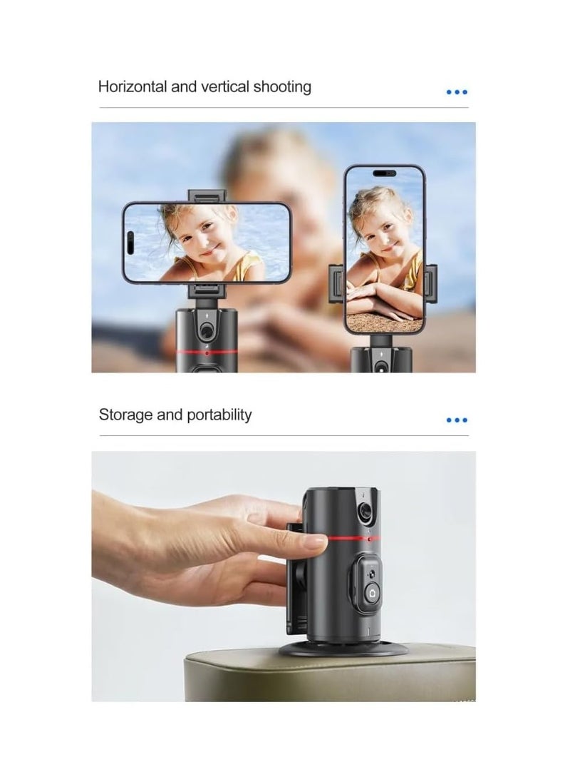 Generic P02 AI Intelligent 360° Auto Face Tracking Smart Rotation Desktop Selfie Gimbal Stabiliser for Smartphone  - Image 5