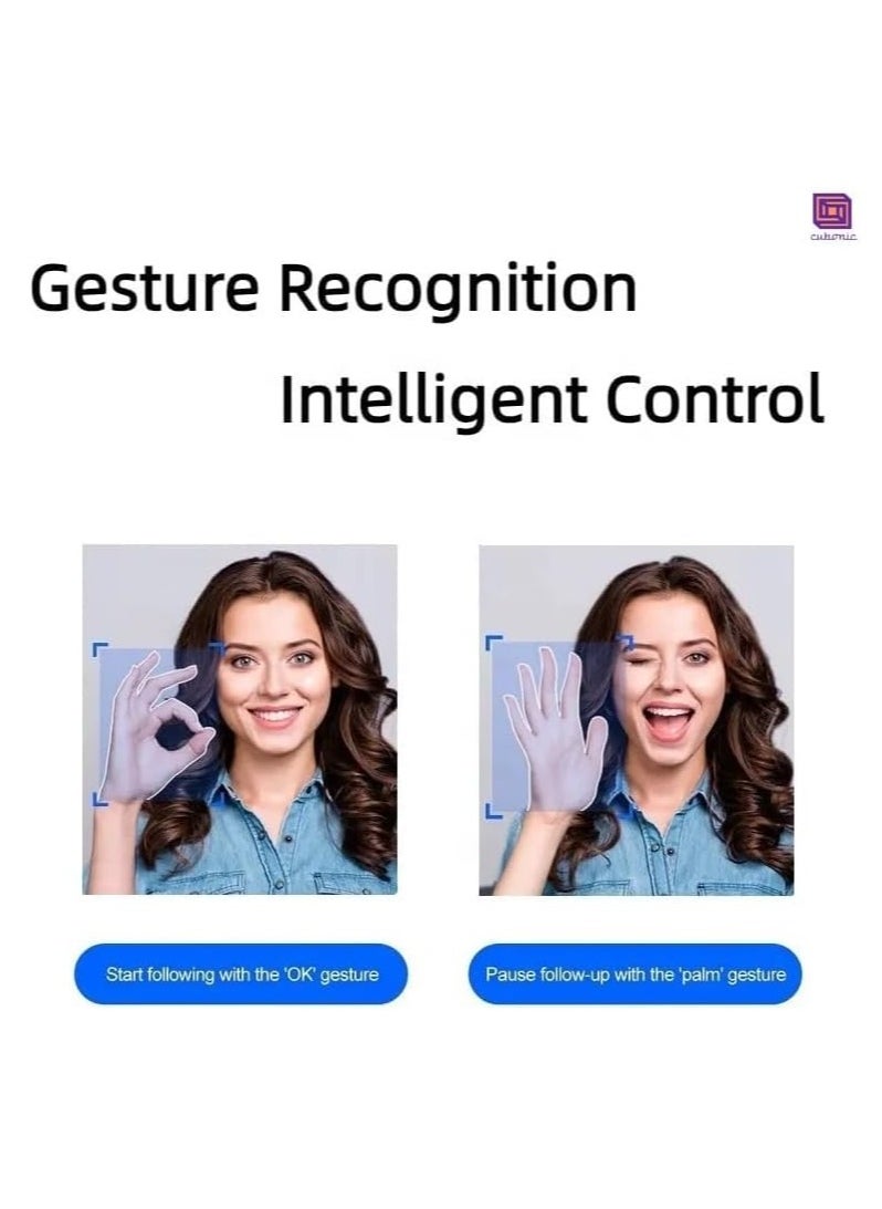 P02 AI Intelligent 360° Auto Face Tracking Smart Rotation Desktop Selfie Gimbal Stabiliser for Smartphone