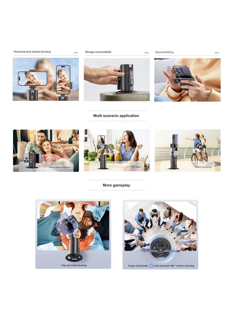 P02 AI Intelligent 360° Auto Face Tracking Smart Rotation Desktop Selfie Gimbal Stabiliser for Smartphone