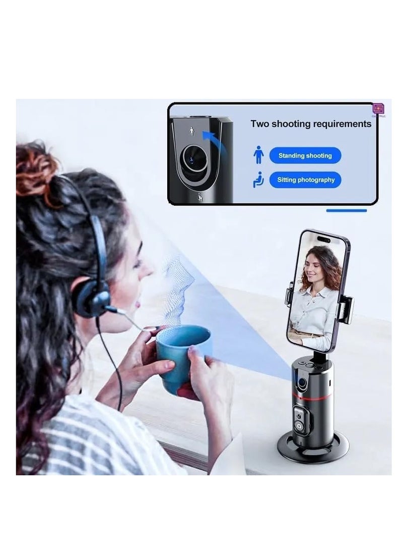 Generic P02 AI Intelligent 360° Auto Face Tracking Smart Rotation Desktop Selfie Gimbal Stabiliser for Smartphone  - Image 2