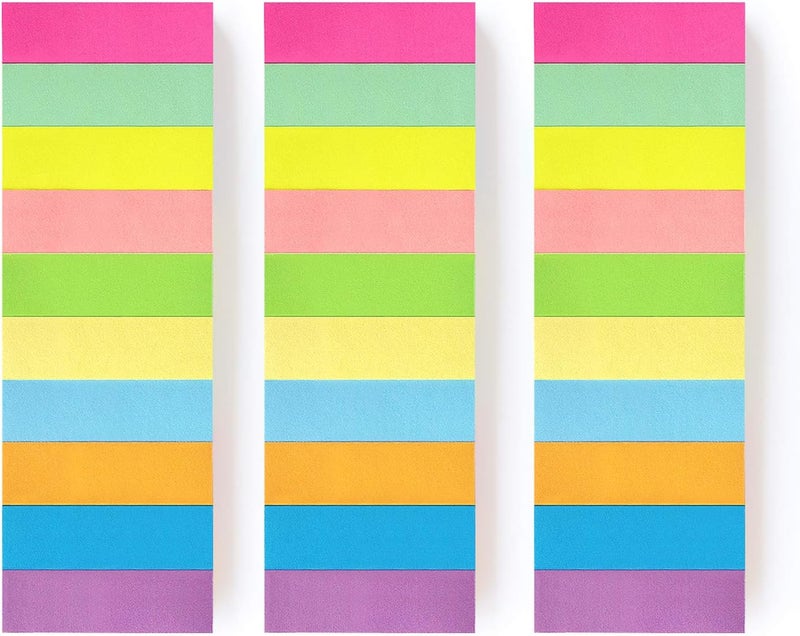 Eastern Wolf 30 Pads 0.5x1.8 Sticky Notes Flags Tabs Page Markers 10 Bright Color Sticky Index Tabs Page Flags 80 Sheet/Pad - Image 4