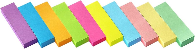 Eastern Wolf 30 Pads 0.5x1.8 Sticky Notes Flags Tabs Page Markers 10 Bright Color Sticky Index Tabs Page Flags 80 Sheet/Pad - Image 1