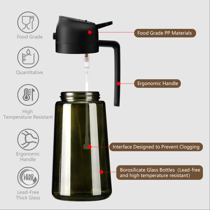 SWEET VIEW Olive Oil Dispenser and Oil Sprayer â€“ 16oz/470ml Glass Light-Proof Oil Pourer for Kitchen, Air Fryer, Cooking, Salad, and BBQ - Image 5