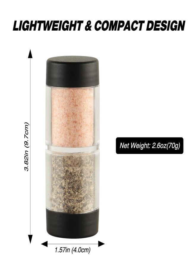 Sunmei Salt and Pepper Shakers Moisture Proof Set, 2-in-1 Portable Spice Shaker with Airtight Lid, Perfect for Camping Kitchen, Travel, Car Camping, RV, Outdoors, Backpack, BBQ Picnic, Lunch Boxes (2) - Image 3