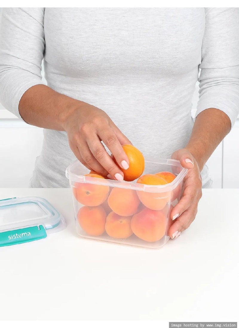 Sistema KLIP IT Plus Rectangular Food Storage Container 1.49L Minty Teal, BPA Free Airtight Kitchen Storage Box for Meal Prep, Leftovers, Pantry Organization & Food Storage, Made in New Zealand - Image 4